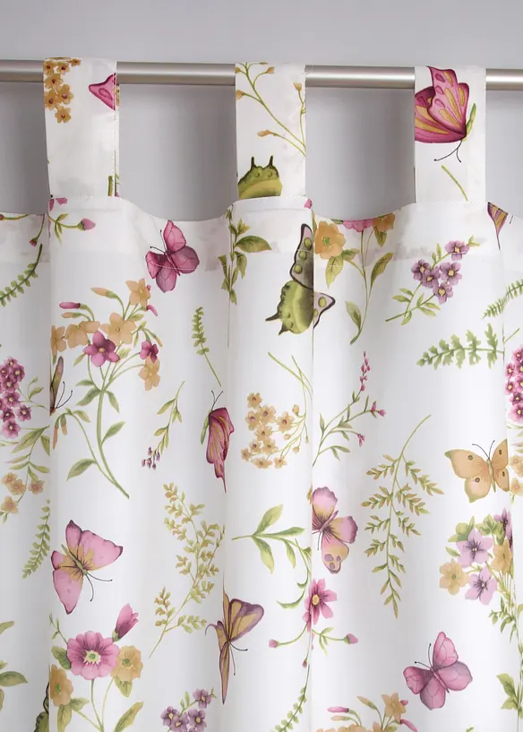 Mikrofibergardin med vår-print  (1-pack), bonprix