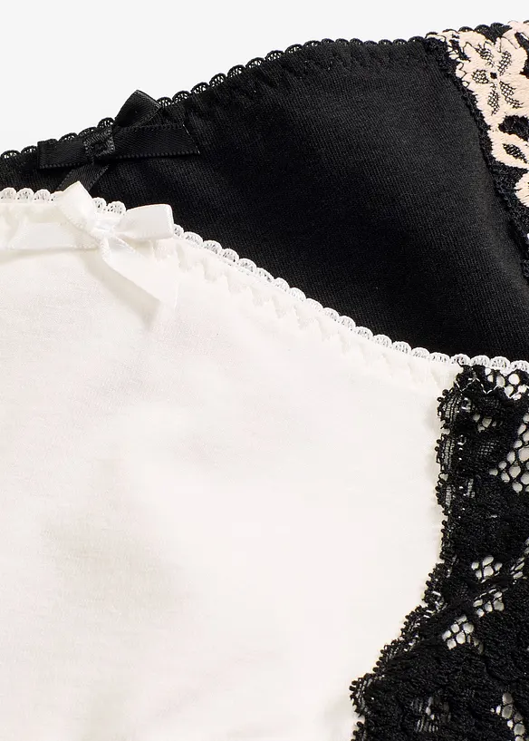 Truse med høy midje og økologisk bomull (4-pack), bonprix