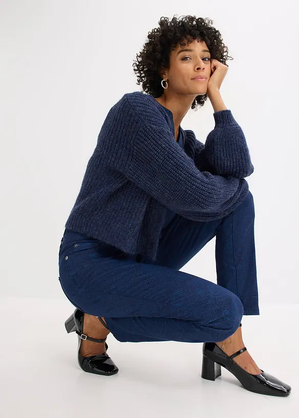 Twillbukse med elegant print, bonprix