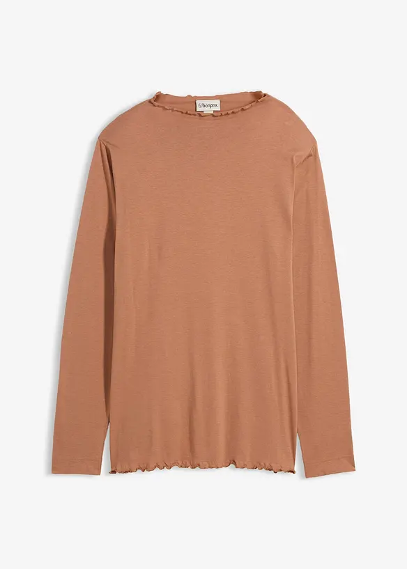 Langermet topp i bomullsmiks, bonprix