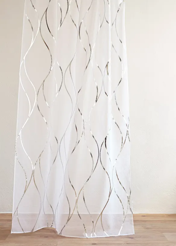 Transparent gardin med glansprint (1-pack), bonprix