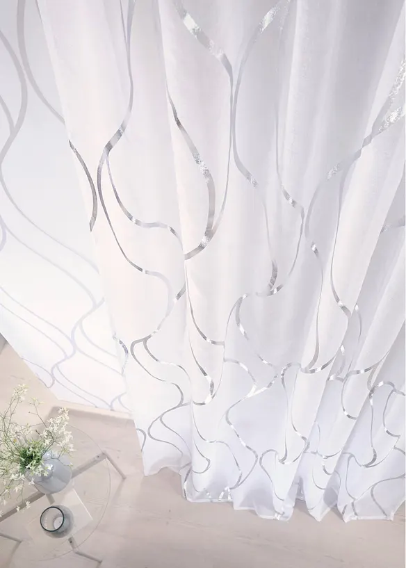 Transparent gardin med glansprint (1-pack), bonprix