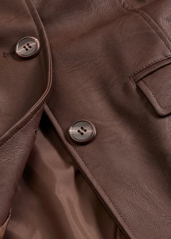 Lang blazer i imitert skinn, bonprix