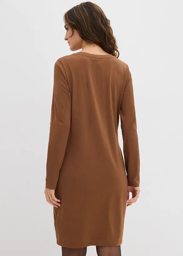 Figurnær jerseykjole i bomull med stretch (2-pack), bonprix