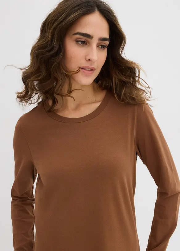 Figurnær jerseykjole i bomull med stretch (2-pack), bonprix