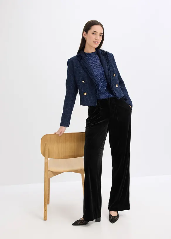 Bluse med paljetter, bonprix