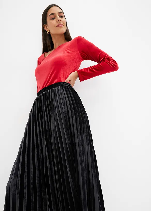 Pliss&eacute;skj&oslash;rt i myk fl&oslash;yel, bonprix