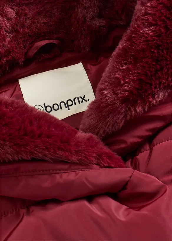 Vattert jakke med fuskepels, bonprix