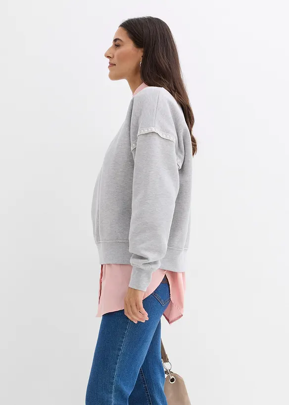 Oversized sweatshirt i bomullsmiks, bonprix