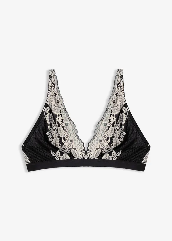 Bralette i tofarget blondemateriale, bonprix