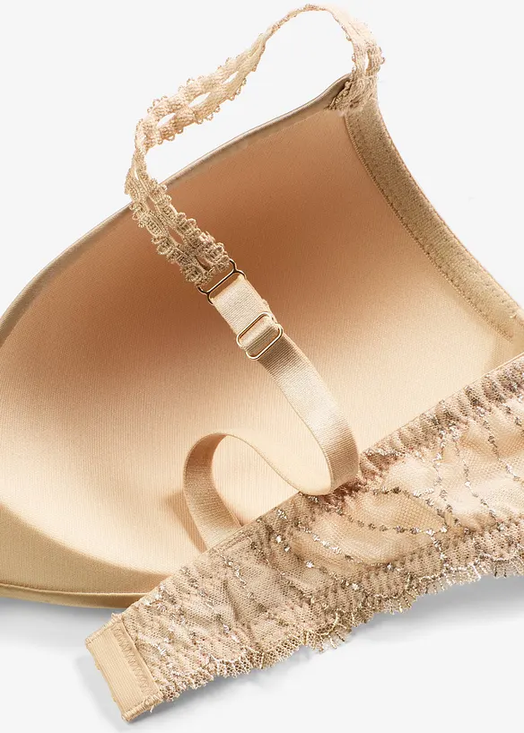 Vattert BH uten spiler med nydelig broderi, bonprix