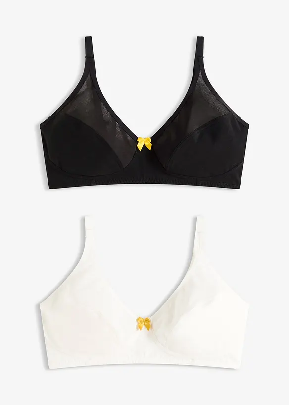 BH uten spiler med bomull (2-pack), bonprix