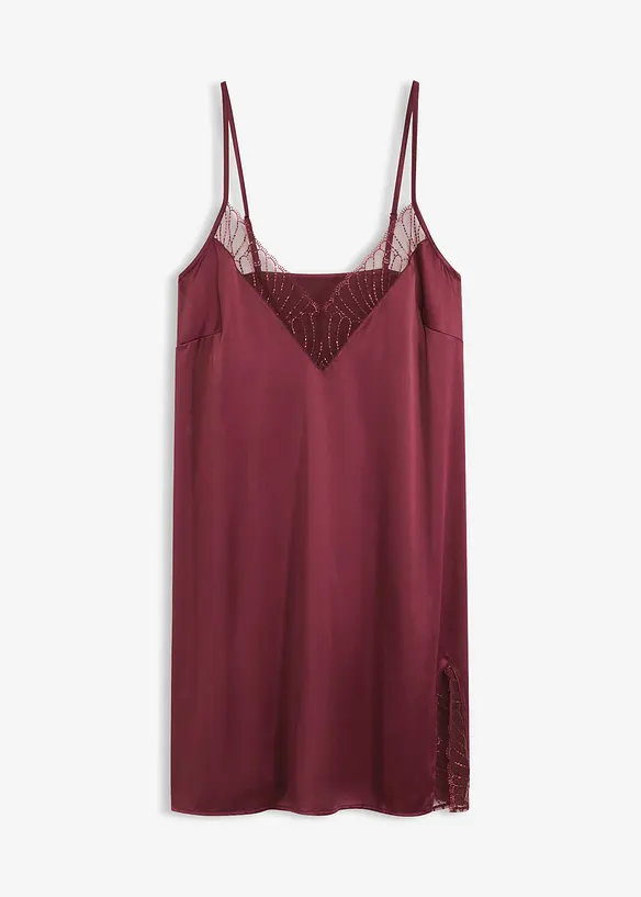 Neglisjé i sateng med nydelig broderi, bonprix