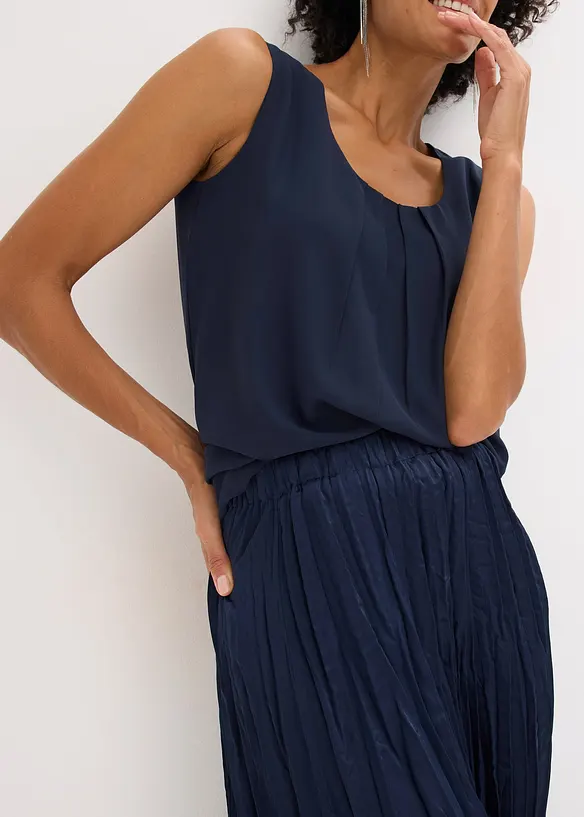 Krinklet satengskj&oslash;rt, bonprix