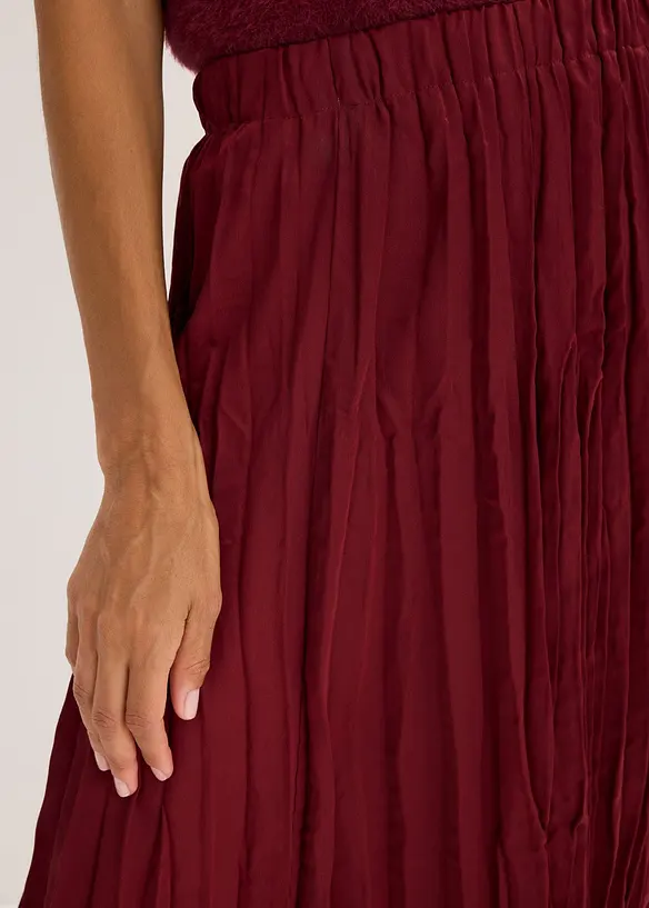 Krinklet satengskjørt, bonprix