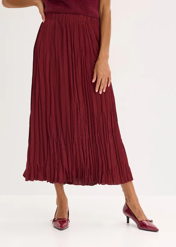 Krinklet satengskjørt, bonprix