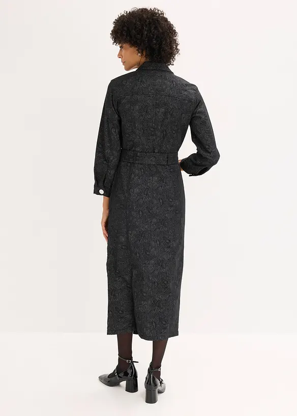 Twillkjole med belte (2-delt sett), bonprix