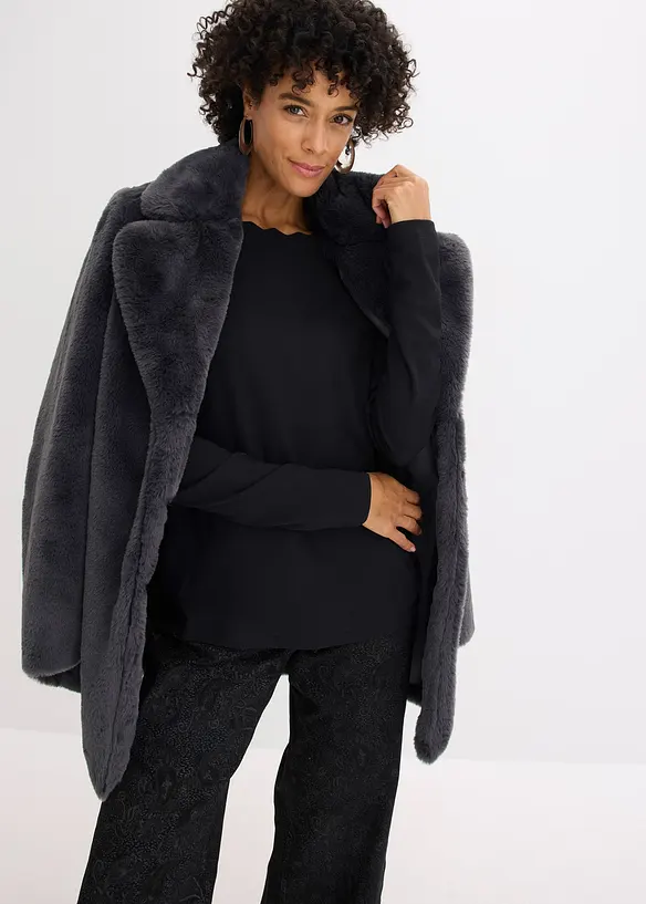 Topp i Punto di Roma-materiale med bølgekanter, bonprix