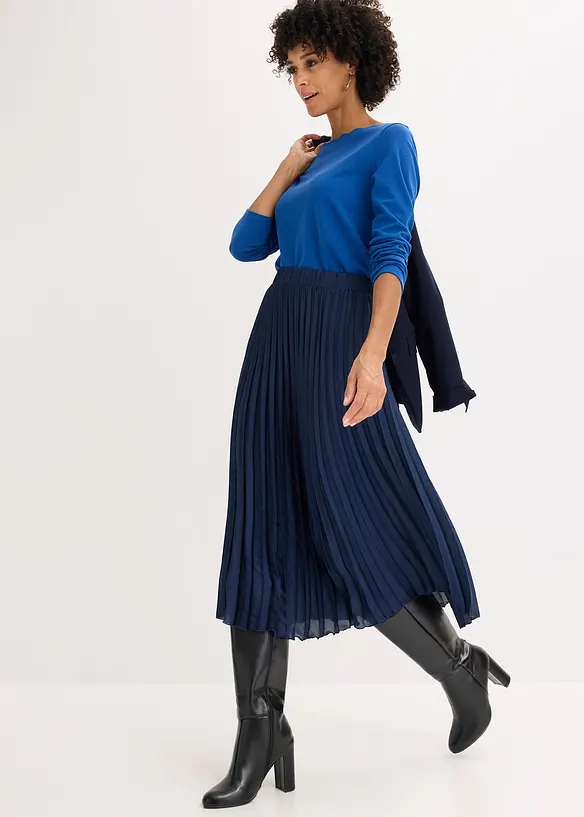 Topp i Punto di Roma-materiale med b&oslash;lgekanter, bonprix