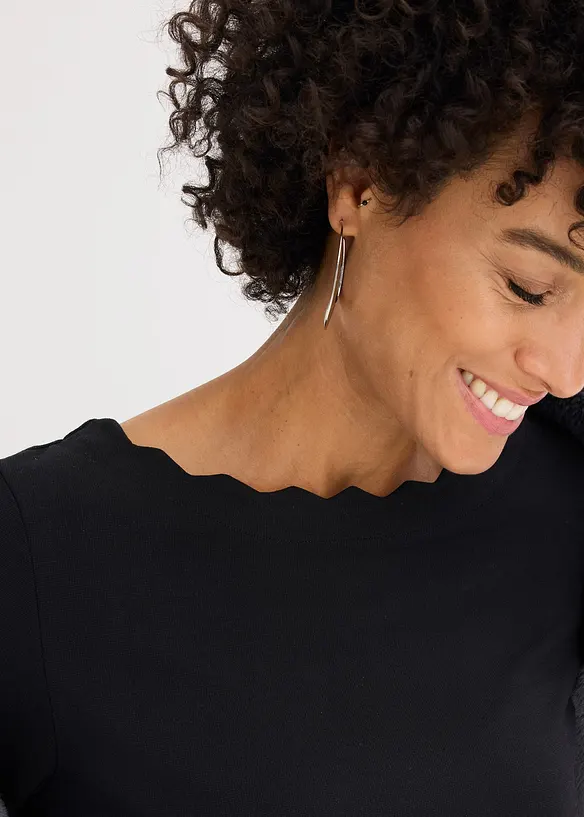 Topp i Punto di Roma-materiale med bølgekanter, bonprix