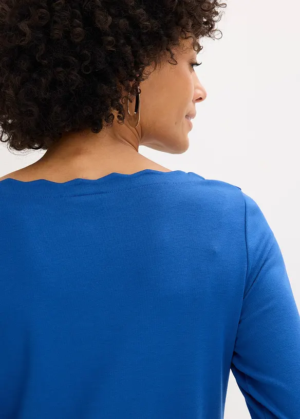 Topp i Punto di Roma-materiale med b&oslash;lgekanter, bonprix