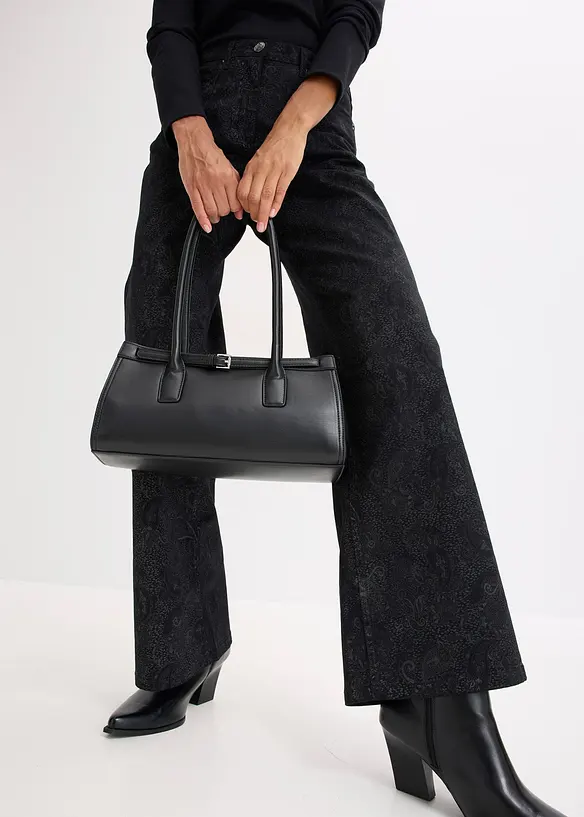 Wide Leg-bukse av bomullstretch, bonprix