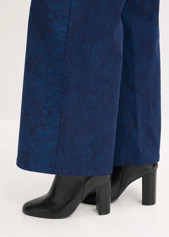 Wide Leg-bukse av bomullstretch, bonprix