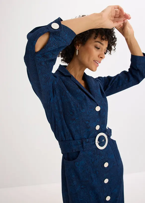 Twillkjole med belte (2-delt sett), bonprix