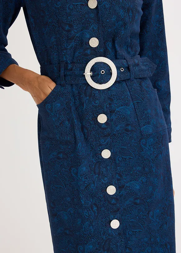 Twillkjole med belte (2-delt sett), bonprix