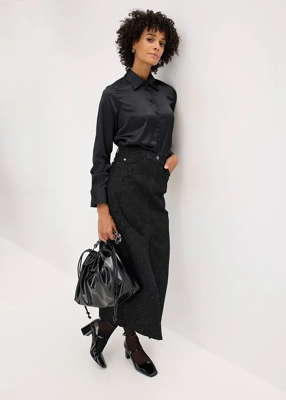 Stretchy skjørt i bomullsmateriale, bonprix