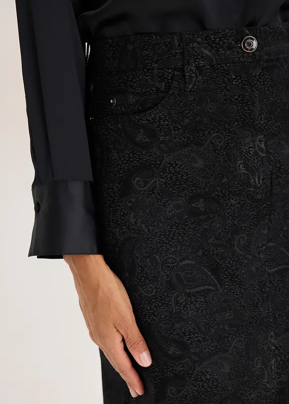 Stretchy skjørt i bomullsmateriale, bonprix