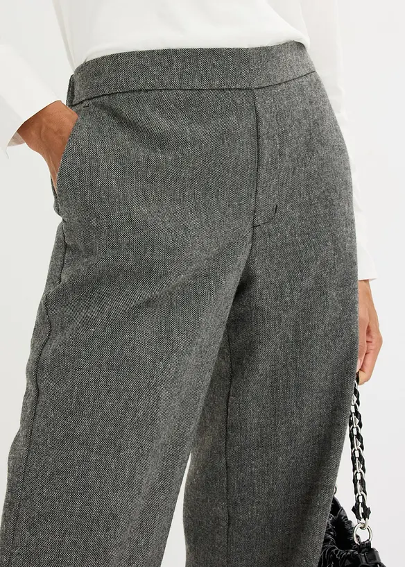 Bootcut-bukse i tweed look, bonprix