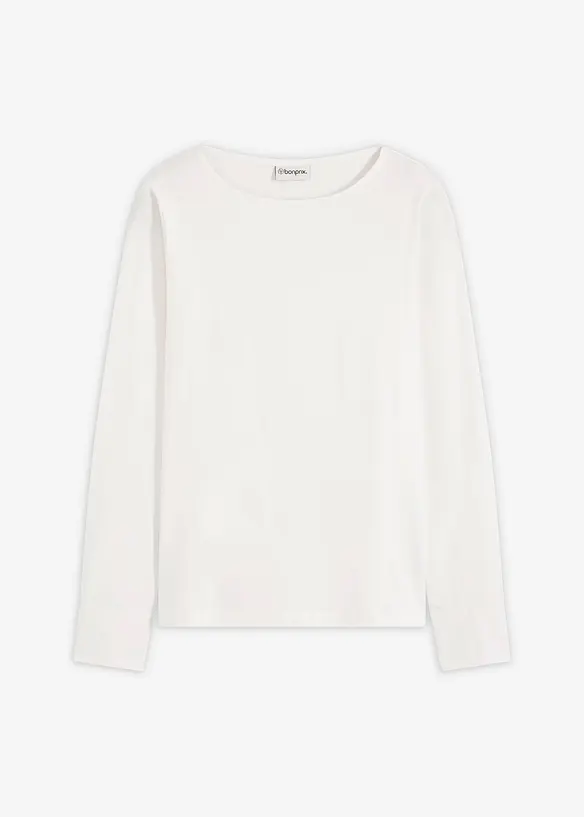 Langermet bomullstopp med ermer i poplin, bonprix