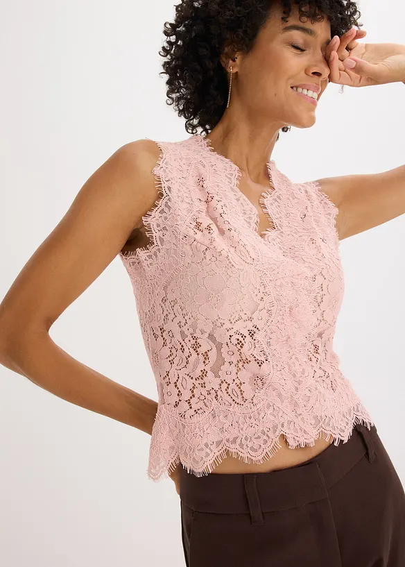 Vest i blondemateriale, bonprix