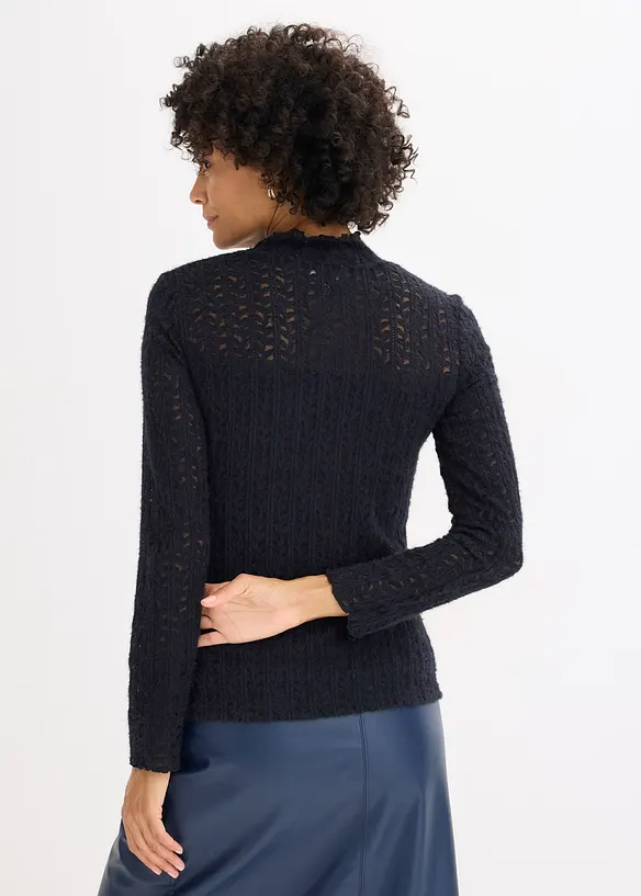 Blondetopp med h&oslash;y hals, bonprix