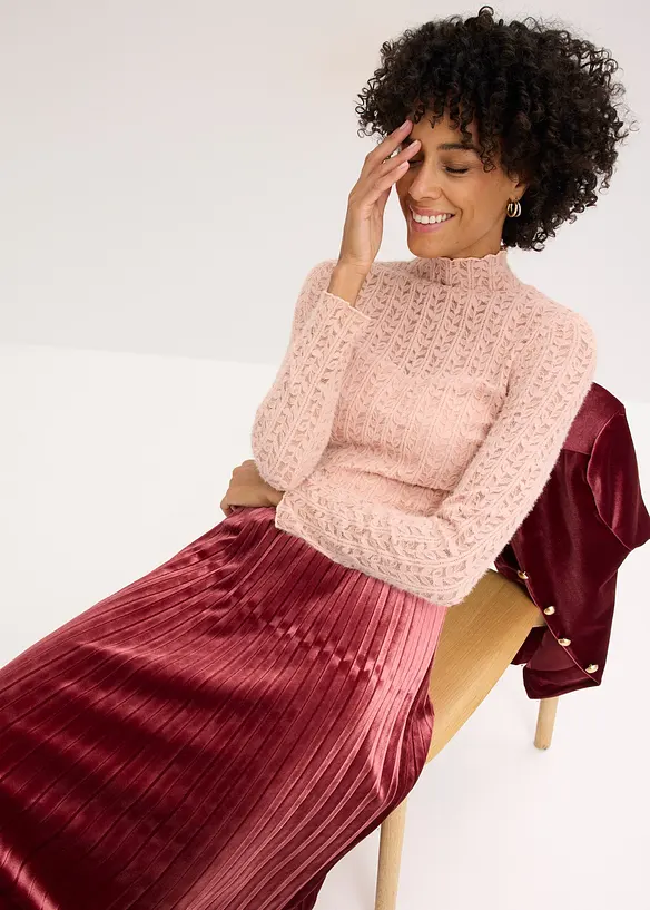 Blondetopp med høy hals, bonprix