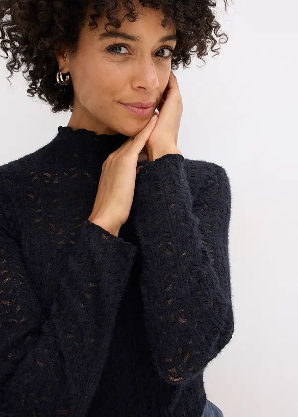 Blondetopp med h&oslash;y hals, bonprix