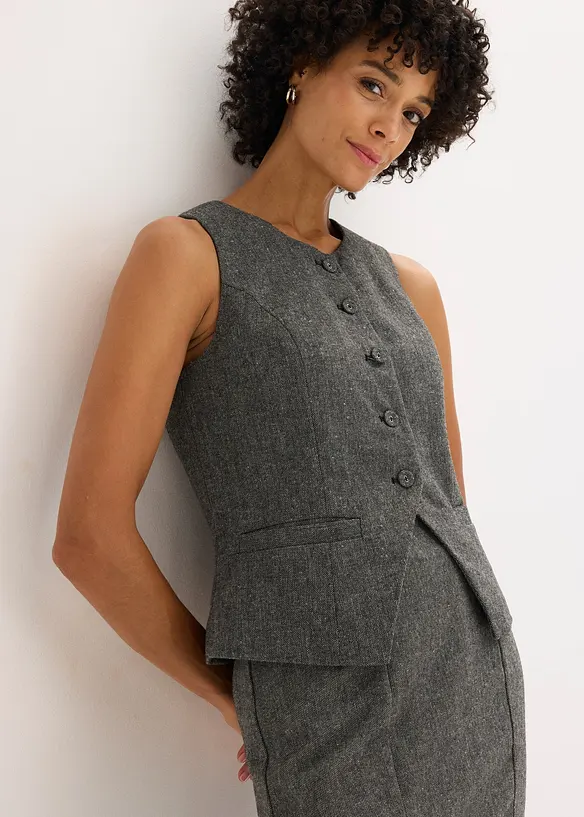 Vest i tweedlook, bonprix