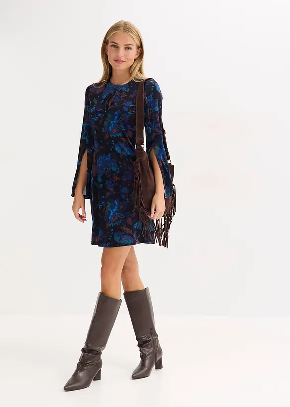 Minikjole i lett fløyel, bonprix