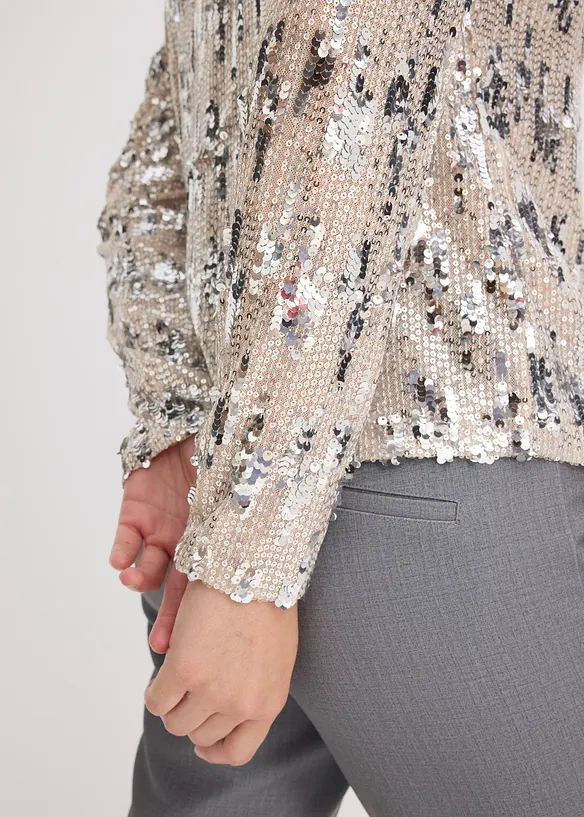 Langermet paljettopp, bonprix