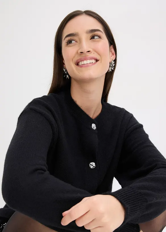 Cardigan med dekorative knapper, bonprix