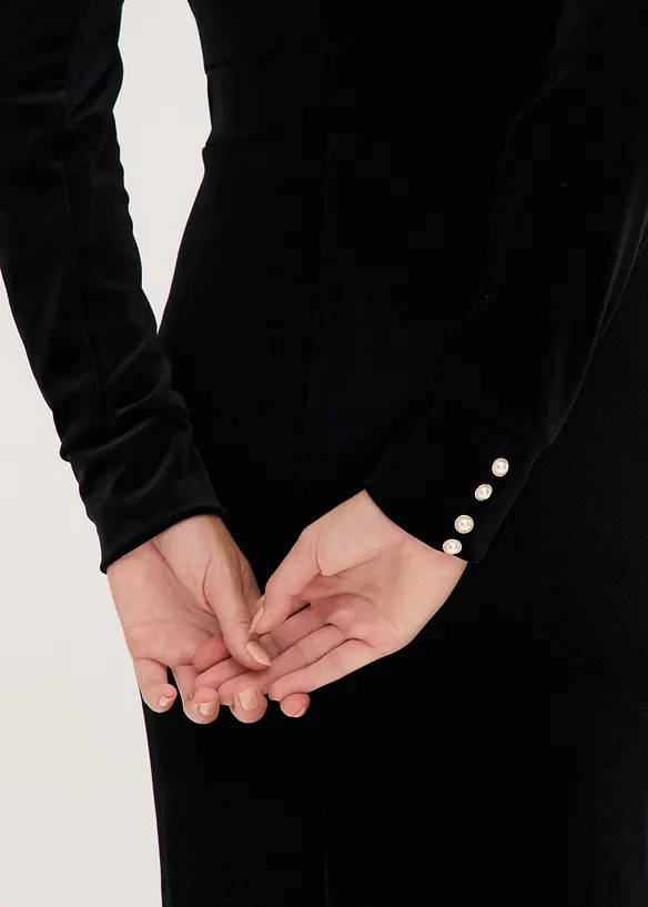 Midikjole i lett fløyel, bonprix