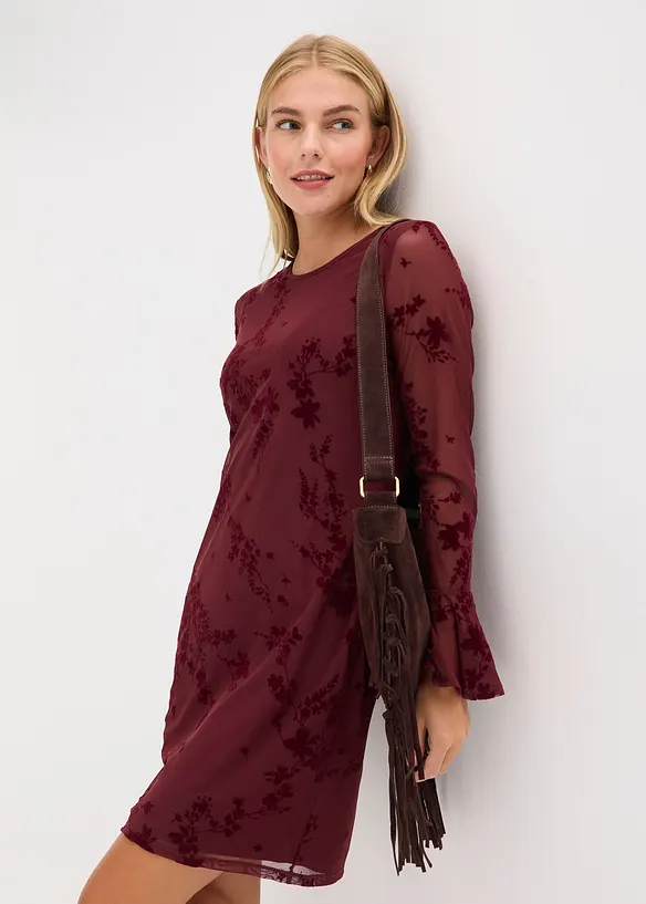 Minikjole med mesh, bonprix