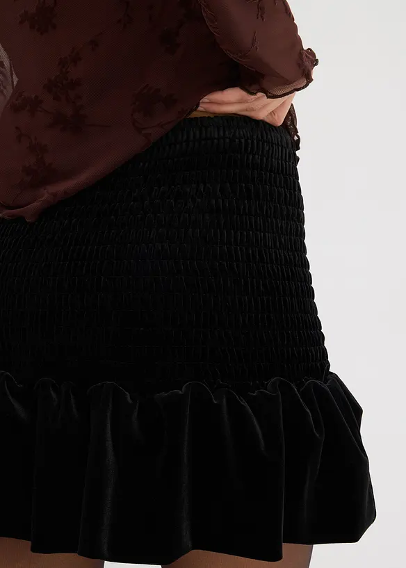 Bukseskjørt i myk fløyel, bonprix