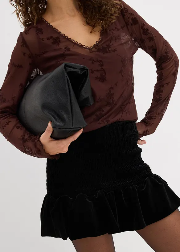 Bukseskjørt i myk fløyel, bonprix