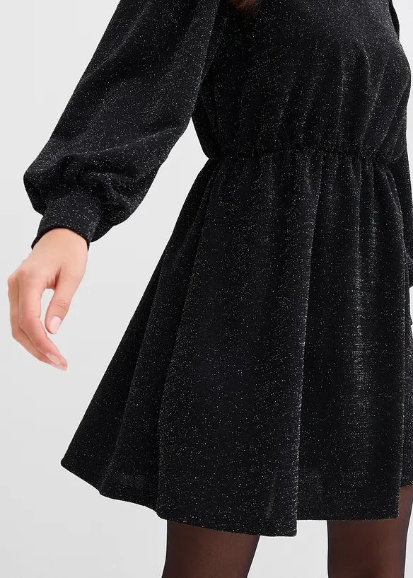 Glitterkjole i formstabilt interlockmateriale, bonprix
