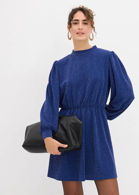 Glitterkjole i formstabilt interlockmateriale, bonprix