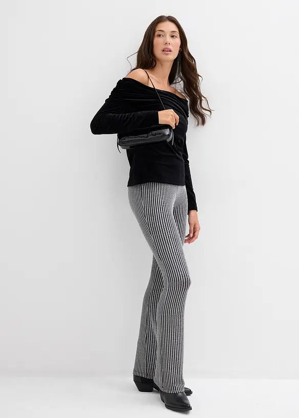 Off shoulder-topp i myk fl&oslash;yel, bonprix