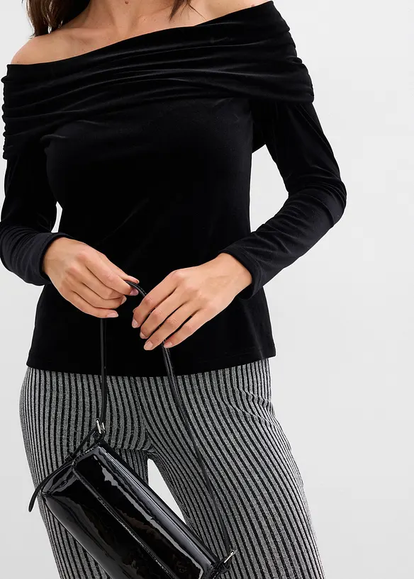 Off shoulder-topp i myk fl&oslash;yel, bonprix