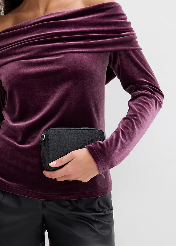 Off shoulder-topp i myk fl&oslash;yel, bonprix